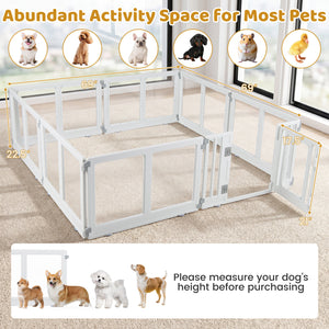 Clear Plastic Dog Playpen with Secure Locking Door-8 Panel