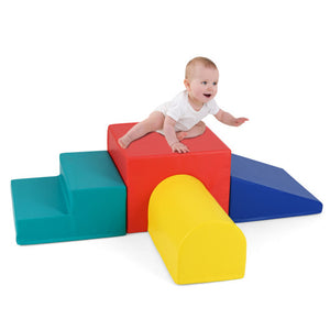 Climb and Crawl Foam Block Play Set for Infant Baby-Red