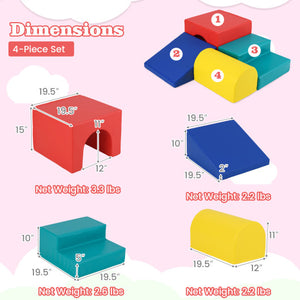 Climb and Crawl Foam Block Play Set for Infant Baby-Red