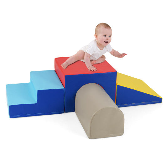 Climb and Crawl Foam Block Play Set for Infant Baby-Yellow