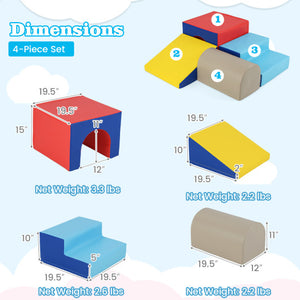 Climb and Crawl Foam Block Play Set for Infant Baby-Yellow