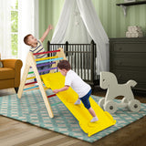 Patented 3-in-1 Wooden Climbing Triangle Set Triangle Climber with Ramp-Multicolor