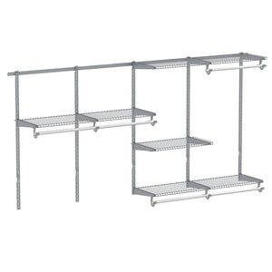 Closet System 4-8 FT Wall-Mounted Closet Shelves and Rod-Gray