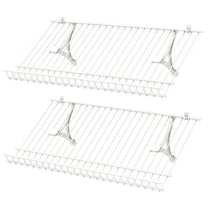 Closet Shelves Wall Mounted Set of 2 Metal Wire Shoe Racks