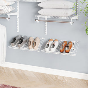 Closet Shelves Wall Mounted Set of 2 Metal Wire Shoe Racks