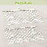 Closet Shelves Wall Mounted Set of 2 Metal Wire Shoe Racks
