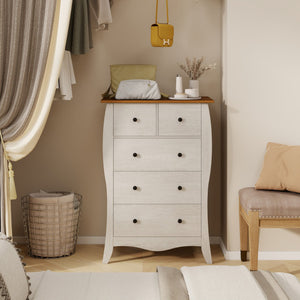 Closet Storage Organizer with 5 Folding Fabric Drawers and Anti-tipping Kit-Gray