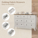 Closet Storage Organizer with 7 Folding Fabric Drawers-Gray