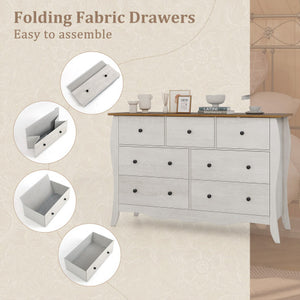 Closet Storage Organizer with 7 Folding Fabric Drawers-Gray