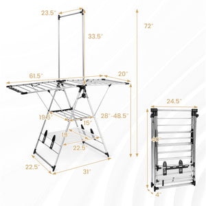 Clothes Drying Rack with 6-Level Adjustable Height