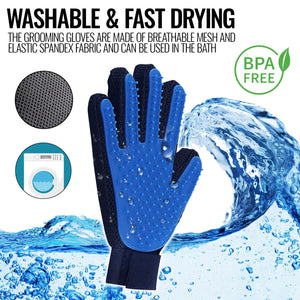 Pet Grooming Gloves Dog Brush Mitt Deshedding Hair Removal Massage Horse Pair