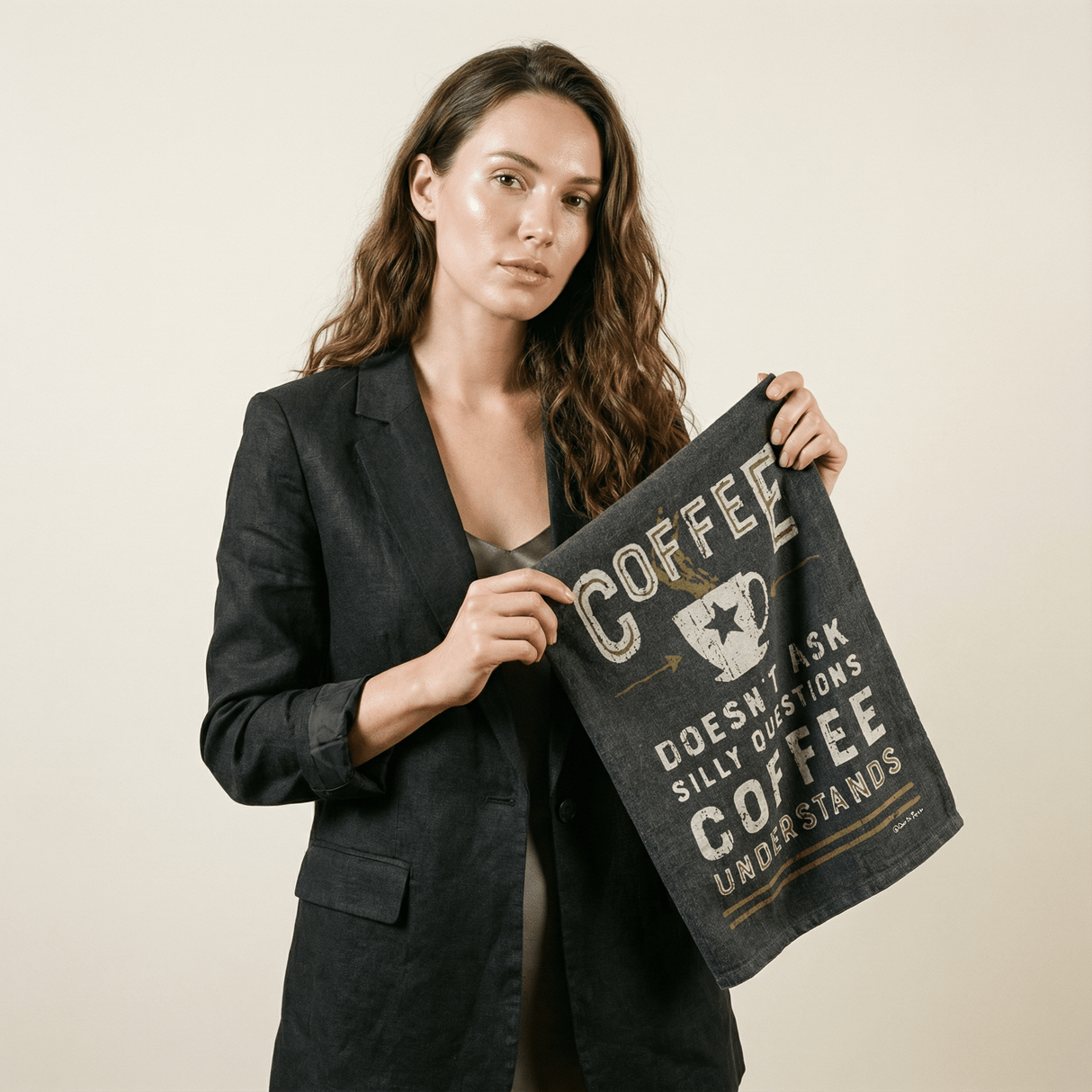 Coffee Doesn't Ask Silly Questions, Coffee Understands Dish Towel
