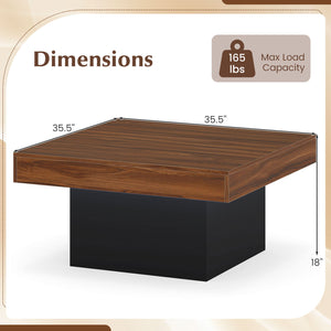 Coffee Table Accent Table with LED Lights and Dynamic Modes-Rustic Brown