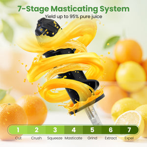 Cold Press Juicer Machine with 95% High Yield and 2-Speed Modes-Sliver