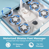 Collapsible Foot Spa Massager Foot Bath Tub with Heat Shower and Timer-Blue