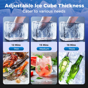 Commercial Ice Maker with 25 lbs Storage Capacity for Home Bar Cafe
