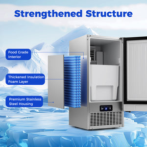 Commercial Ice Maker with 25 lbs Storage Capacity for Home Bar Cafe