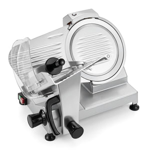 Commercial Meat Slicer with 10" Carbon Steel Blade and 0-0.47" Adjustable Thickness for Frozen Meat Cheese-Silver