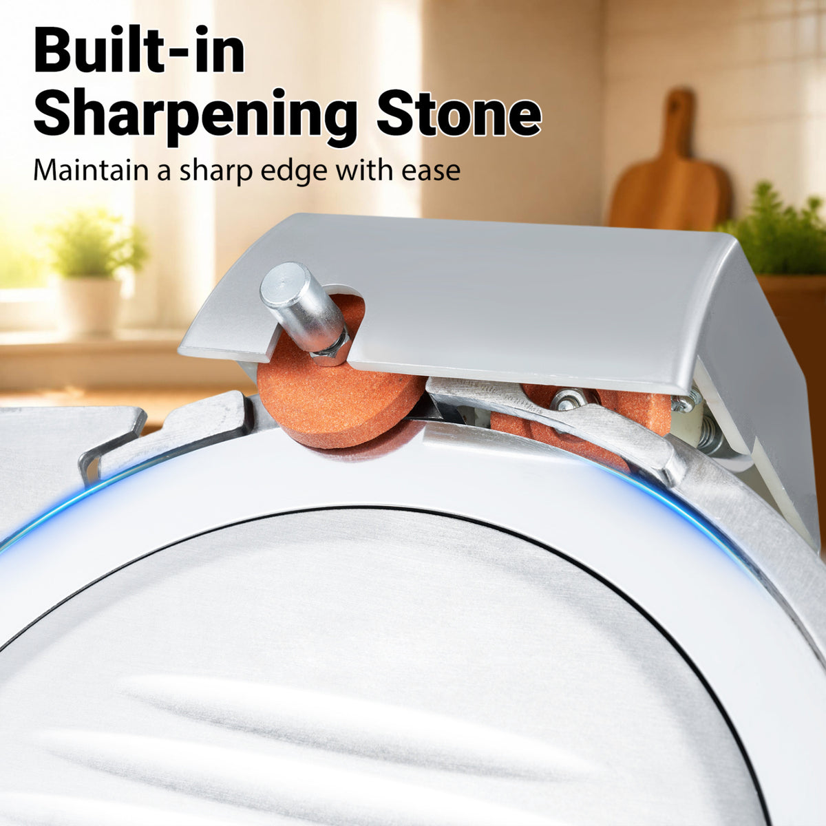 Commercial Meat Slicer with 10" Carbon Steel Blade and 0-0.47" Adjustable Thickness for Frozen Meat Cheese-Silver