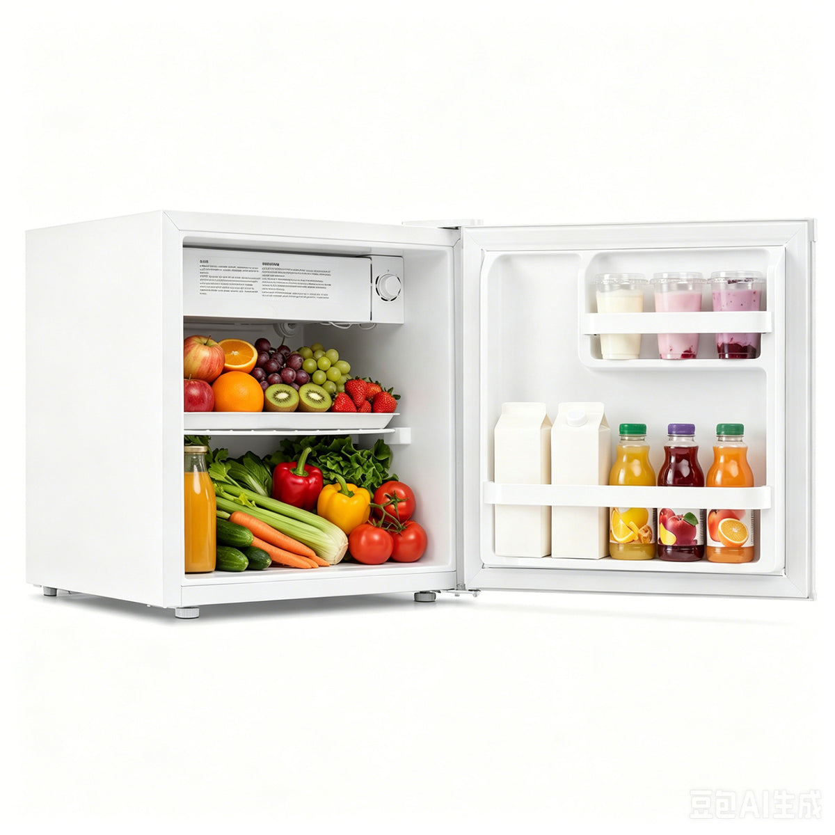 Compact Mini Fridge with 7-Level Adjustable Thermostat-White