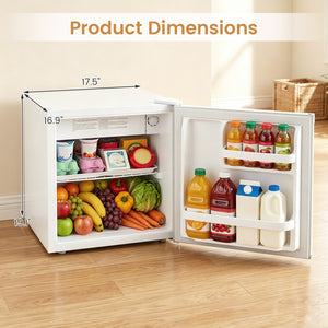 Compact Mini Fridge with 7-Level Adjustable Thermostat-White