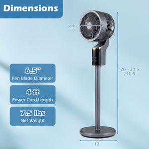 Compact Oscillating Standing Fan with 70Â° Oscillation and 90Â° Tilt for Home Office-Gray