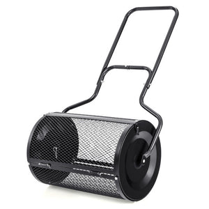 24  Peat Moss Spreader with Upgrade Side Latches and U-shape Handle-Black
