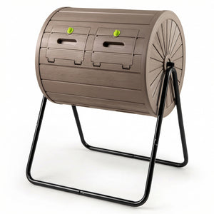 Compost Tumbler 37.5 Gallon Large Outdoor Compost Bin-Coffee