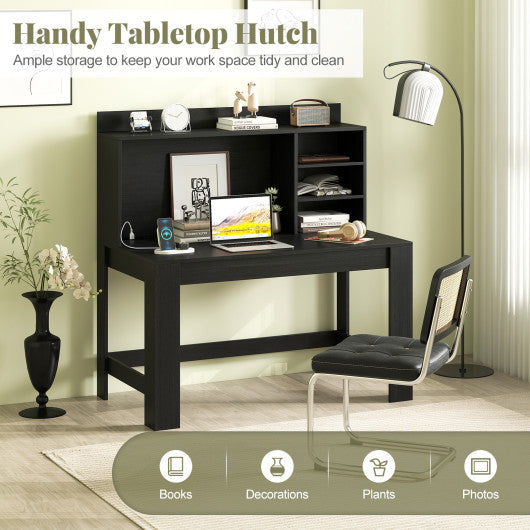 Fireplace TV Stand with Remote Controls and Thermostat for TVs Up to 50 Inch-Black