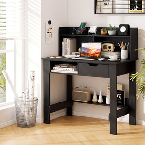 Computer Desk with Power Outlets USB Ports and Type-C-Black