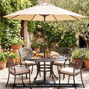 Concrete Patio Umbrella Base with Rattan Pattern for Lawn