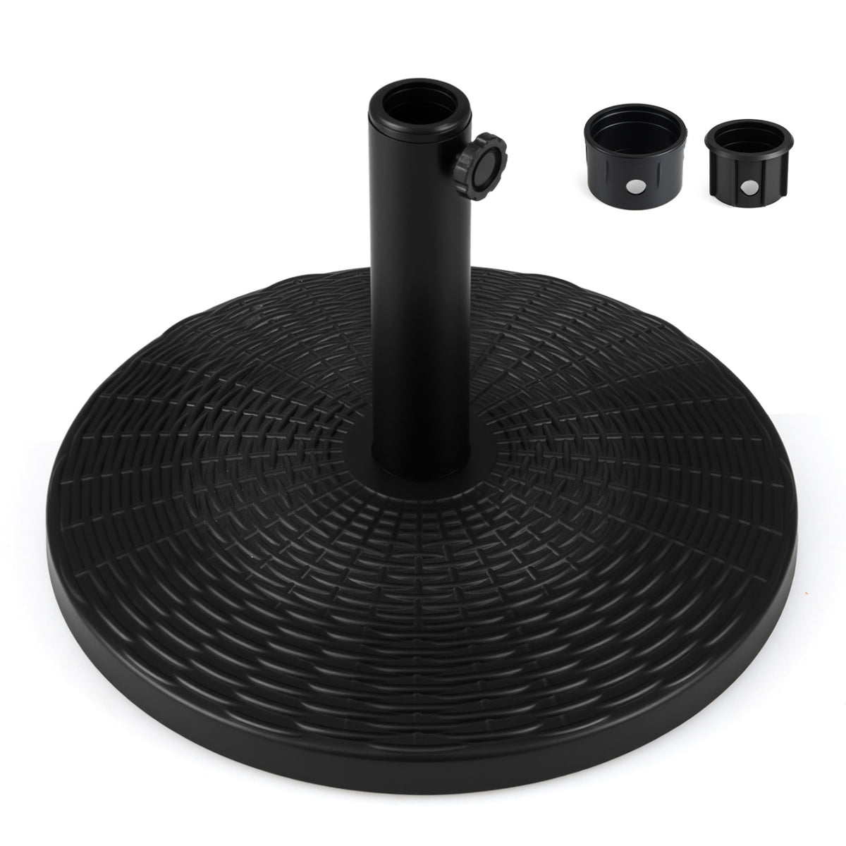 Concrete Patio Umbrella Base with Rattan Pattern for Lawn