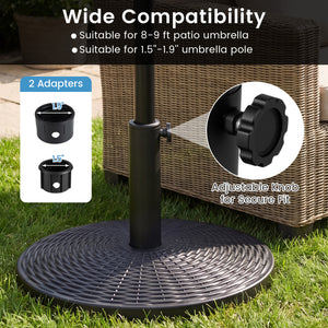 Concrete Patio Umbrella Base with Rattan Pattern for Lawn