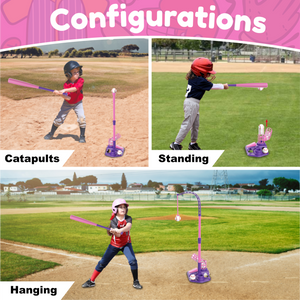 Contixo 3-in-1 Kids T-Ball Set - Adjustable Tee, 6 Balls, Indoor/Outdoor, Ages 3-5 by Contixo