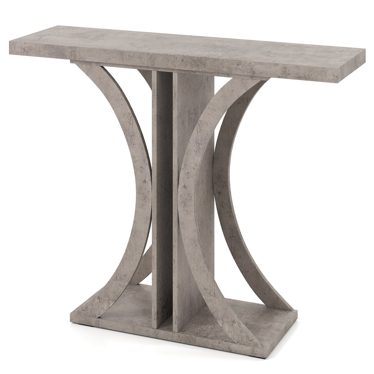 Console Table 39.5 Inch Rectangular Entryway Table with Geometric Frame-Gray