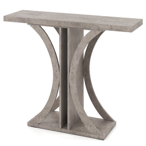 Console Table 39.5 Inch Rectangular Entryway Table with Geometric Frame-Gray
