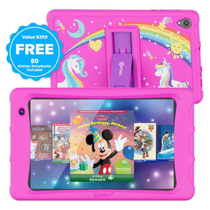 Contixo K80A - 8" Kids Tablet, 2025 Model, 80 FREE Disney eBooks, Educational Android Tablet for Ages 3-12, 32GB, Kid-Proof Case with Kickstand, Android 13 by Contixo