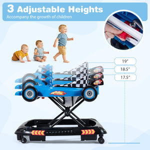 Convertible Baby Walker with 3 Adjustable Height Settings-Blue