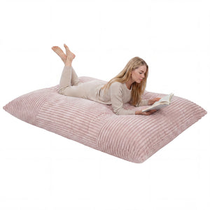Convertible Bean Bag Floor Sofa with Machine-washable Corduroy Cover-Pink