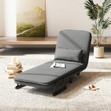 3-in-1 Convertible Sofa Bed with 5-Position Adjustable Backrest and Lumbar Pillow-Dark Gray