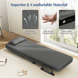 3-in-1 Convertible Sofa Bed with 5-Position Adjustable Backrest and Lumbar Pillow-Dark Gray