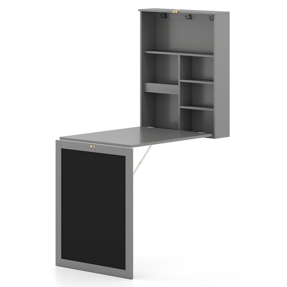 Convertible Wall Mounted Table with A Chalkboard-Gray