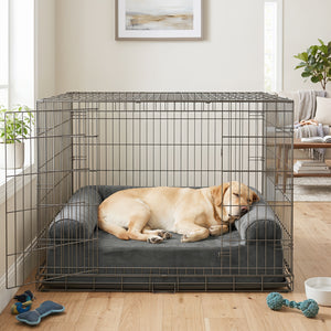 Cooling Gel Memory Foam Dog Bed for Medium Dogs with Washable Cover-Dark Gray
