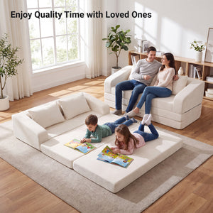 Corduroy Loveseat Sleeper Sofa with 2 Back Cushions for Living Room Bedroom Apartment-Beige