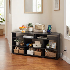 Corner Entertainment Center TV Stand for TVs up to 55 Inch-Black