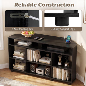 Corner Entertainment Center TV Stand for TVs up to 55 Inch-Black