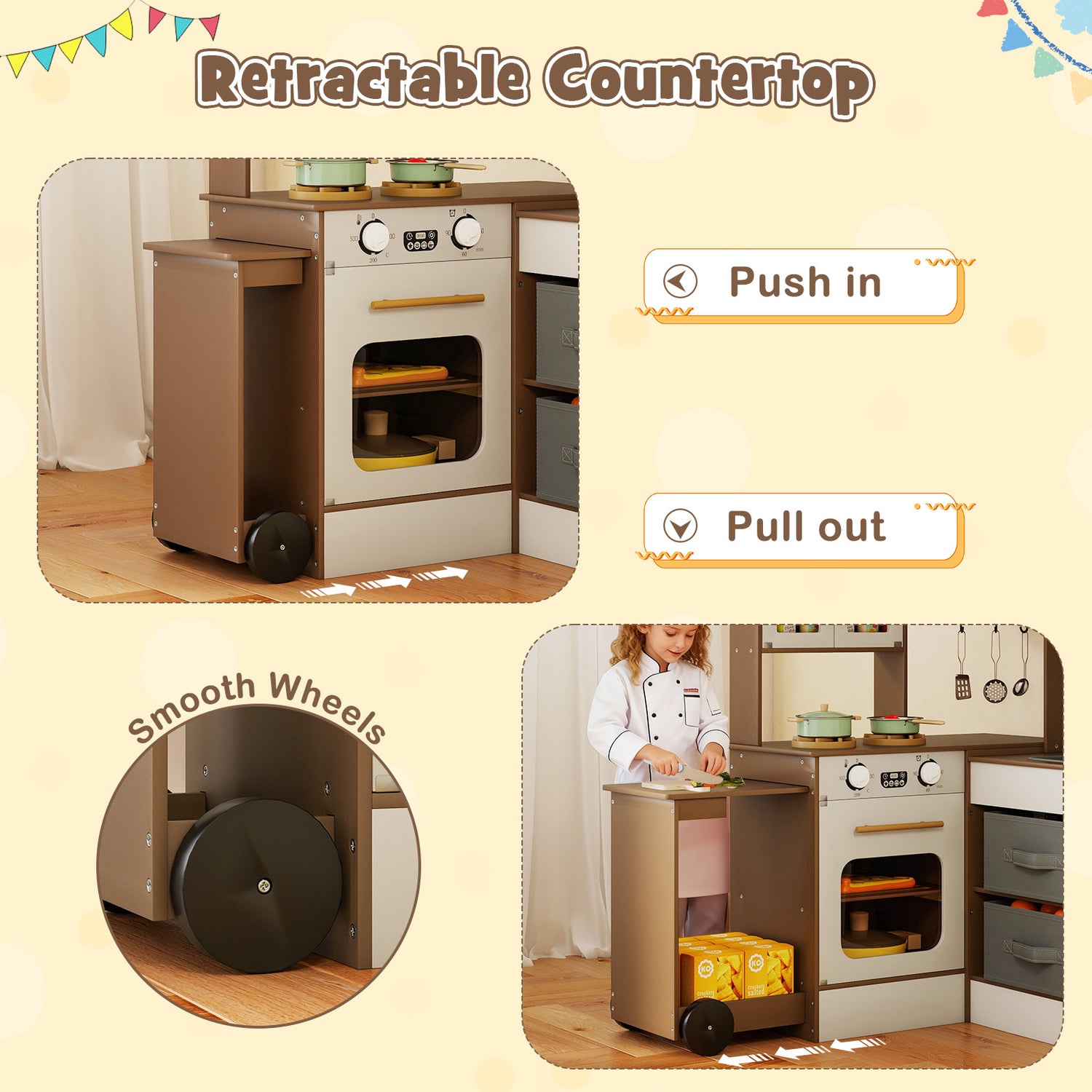 Corner Kitchen with Lights and Sounds for Kids Ages 3+-Coffee