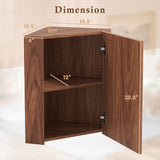 Corner Medicine Cabinet with Mirror with Open Mirror Door and Adjustable Shelf-Brown