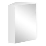 Corner Medicine Cabinet with Mirror with Open Mirror Door and Adjustable Shelf-White