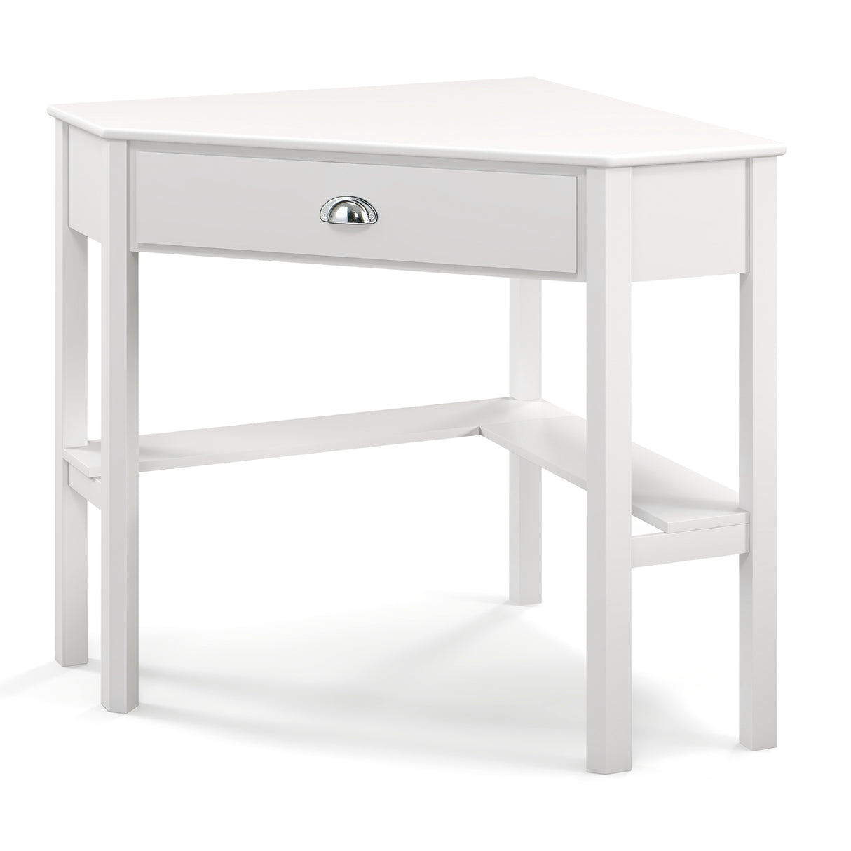 Corner Wooden Piece Laptop Computer Desk-Black